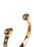 Detail View - Click To Enlarge - ALEXANDER MCQUEEN - Swarovski crystal faux pearl twin skull cuff