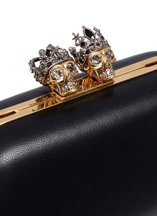  - ALEXANDER MCQUEEN - 'Queen and King' Swarovski crystal skull leather box clutch