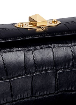  - ALEXANDER MCQUEEN - 'Box Bag 19' in croc embossed calfskin leather