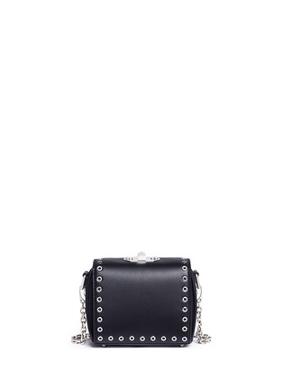 Detail View - Click To Enlarge - ALEXANDER MCQUEEN - 'Box Bag 16' in eyelet calfskin leather