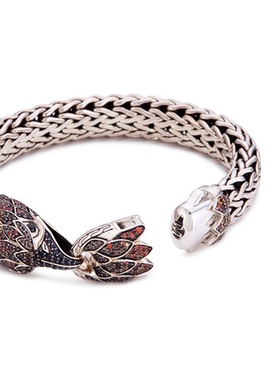 Detail View - Click To Enlarge - JOHN HARDY - Sapphire quartz chalcedony silver eagle woven chain bracelet