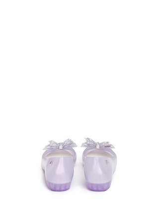 Back View - Click To Enlarge - MELISSA - 'Ultragirl Fly' butterfly PVC ballerina flats