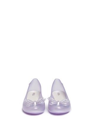 Front View - Click To Enlarge - MELISSA - 'Ultragirl Fly' butterfly PVC ballerina flats