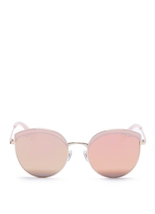 Main View - Click To Enlarge - STEPHANE + CHRISTIAN - 'Cotton Candy' round cat eye mirror sunglasses
