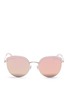 Main View - Click To Enlarge - STEPHANE + CHRISTIAN - 'Cotton Candy' round cat eye mirror sunglasses