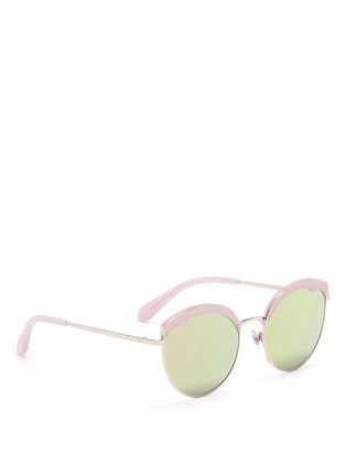 Figure View - Click To Enlarge - STEPHANE + CHRISTIAN - 'Cotton Candy' round cat eye mirror sunglasses