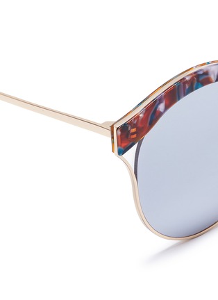Detail View - Click To Enlarge - STEPHANE + CHRISTIAN - 'Malena' shell effect acetate browline mirror sunglasses
