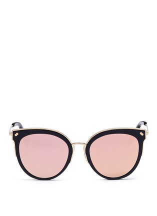 Main View - Click To Enlarge - STEPHANE + CHRISTIAN - 'Shadowcat' acetate and metal cat eye mirror sunglasses