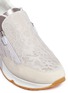 Detail View - Click To Enlarge - ASH - 'Look Face' satin and lace zip sneakers