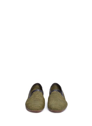 Front View - Click To Enlarge - CASABLANCA1942 - 'Sam' woven raffia loafers