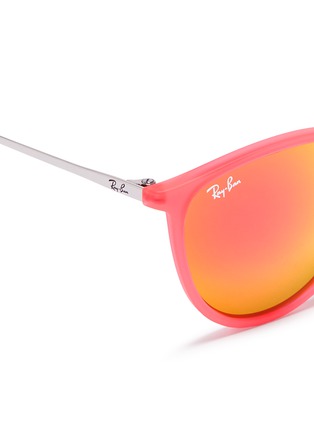 Detail View - Click To Enlarge - RAY-BAN - 'Izzy' rubberised frame metal temple junior mirror sunglasses