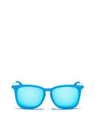 Main View - Click To Enlarge - RAY-BAN - 'RJ9063' rubberised frame metal temple junior mirror sunglasses