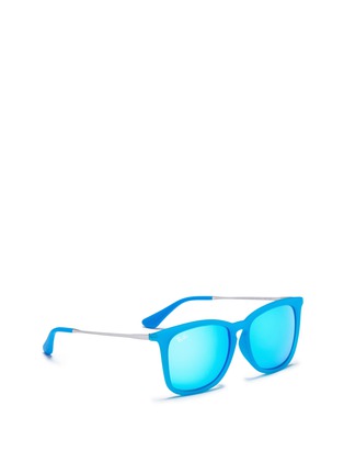 Figure View - Click To Enlarge - RAY-BAN - 'RJ9063' rubberised frame metal temple junior mirror sunglasses
