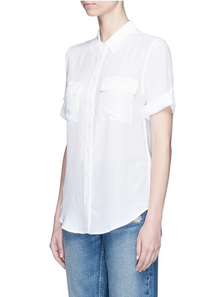 Front View - Click To Enlarge - EQUIPMENT - Short sleeve silk crepe shirt