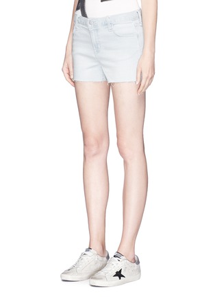 Front View - Click To Enlarge - J BRAND - Frayed hem stripe denim shorts