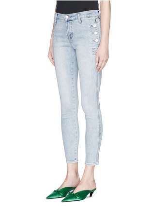 Front View - Click To Enlarge - J BRAND - 'Zion' button side mid rise cropped skinny jeans