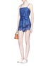 Figure View - Click To Enlarge - ALICE & OLIVIA - 'Rosetta' belted chambray rompers