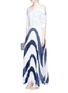 Figure View - Click To Enlarge - ALICE & OLIVIA - 'Shannon' stripe print plissé pleated chiffon skirt
