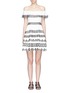 Main View - Click To Enlarge - ALICE & OLIVIA - 'Rozzi' lace trim off-shoulder dress