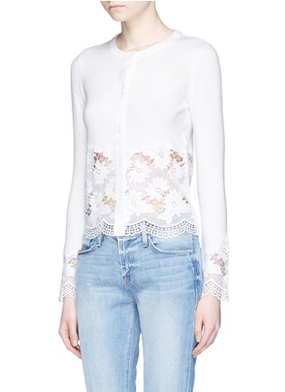 Front View - Click To Enlarge - ALICE & OLIVIA - Guipure lace panel cardigan