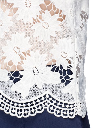 Detail View - Click To Enlarge - ALICE & OLIVIA - 'Somer' guipure lace panel sleeveless knit top