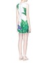 Back View - Click To Enlarge - ALICE & OLIVIA - 'Malin' bird and palm tree print sleeveless dress