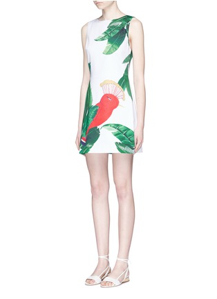 Front View - Click To Enlarge - ALICE & OLIVIA - 'Malin' bird and palm tree print sleeveless dress