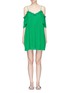 Main View - Click To Enlarge - ALICE & OLIVIA - 'Mimi' lace trim pleated cold shoulder dress