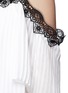 Detail View - Click To Enlarge - ALICE & OLIVIA - 'Fefe' lace trim pleated cold shoulder top