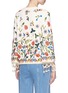 Back View - Click To Enlarge - ALICE & OLIVIA - 'Lenora' pompom cuff floral embroidered sweater