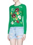 Front View - Click To Enlarge - ALICE & OLIVIA - 'Connie Garden' Stace Face floral embroidered sweater