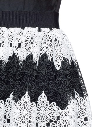 Detail View - Click To Enlarge - ALICE & OLIVIA - 'Stari' crochet lace and poplin sleeveless dress