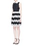 Front View - Click To Enlarge - ALICE & OLIVIA - 'Stari' crochet lace and poplin sleeveless dress