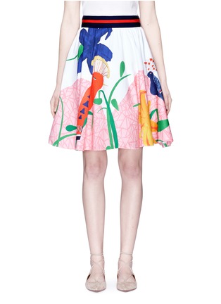 Main View - Click To Enlarge - ALICE & OLIVIA - 'Earla' bird and plant print flared skirt