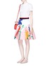 Figure View - Click To Enlarge - ALICE & OLIVIA - 'Earla' bird and plant print flared skirt