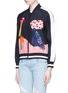 Front View - Click To Enlarge - ALICE & OLIVIA - 'Felisa' bird and plant print silk bomber jacket