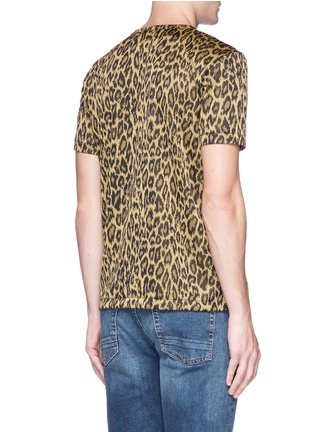 Back View - Click To Enlarge - ADIDAS - Logo print leopard jacquard T-shirt