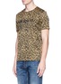 Front View - Click To Enlarge - ADIDAS - Logo print leopard jacquard T-shirt