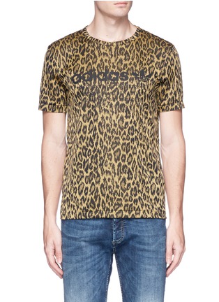 Main View - Click To Enlarge - ADIDAS - Logo print leopard jacquard T-shirt