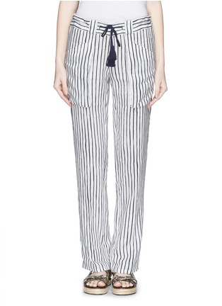 Main View - Click To Enlarge - TORY BURCH - Patch pocket wide leg linen pants