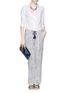 Figure View - Click To Enlarge - TORY BURCH - Patch pocket wide leg linen pants