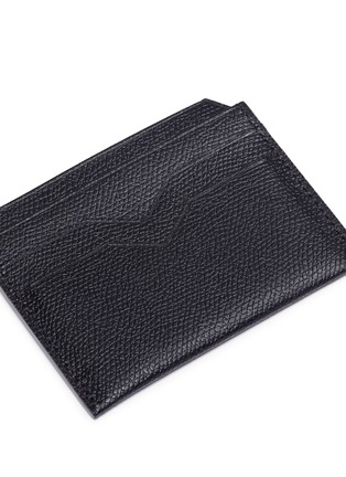 Detail View - Click To Enlarge - VALEXTRA - Leather card holder – Black