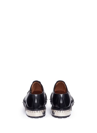 Back View - Click To Enlarge - ALEXANDER MCQUEEN - Hobnail metal plate leather Derbies