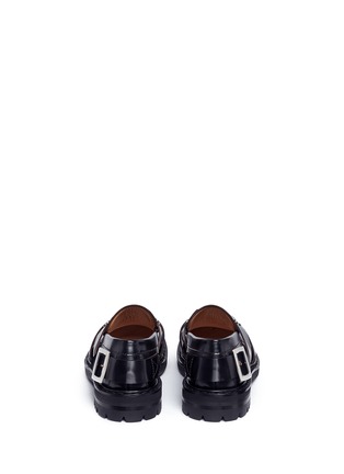 Back View - Click To Enlarge - ALEXANDER MCQUEEN - Harness leather loafers