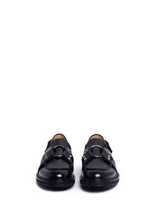 Figure View - Click To Enlarge - ALEXANDER MCQUEEN - Harness leather loafers