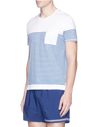 Front View - Click To Enlarge - DANWARD - Patch pocket stripe T-shirt