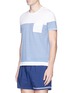 Front View - Click To Enlarge - DANWARD - Patch pocket stripe T-shirt