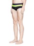 Figure View - Click To Enlarge - DANWARD - Colourblock stripe swim briefs