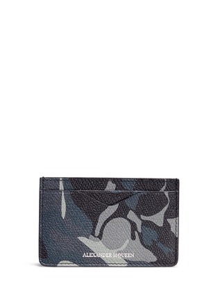 Main View - Click To Enlarge - ALEXANDER MCQUEEN - Camouflage and skull print leather card holder