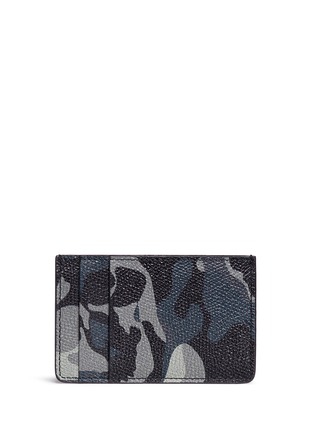 Figure View - Click To Enlarge - ALEXANDER MCQUEEN - Camouflage and skull print leather card holder